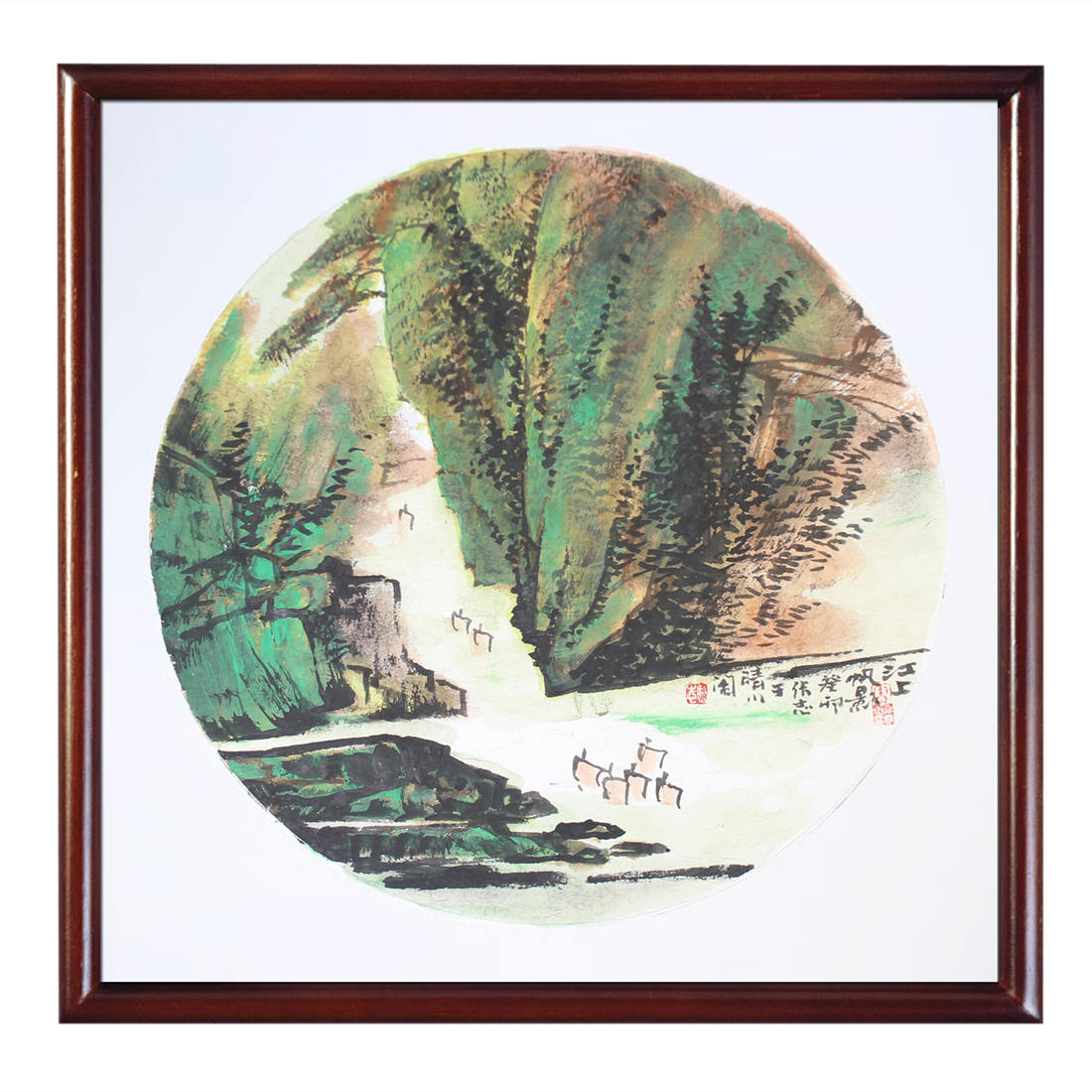 江上帆影  张志老师国画作品