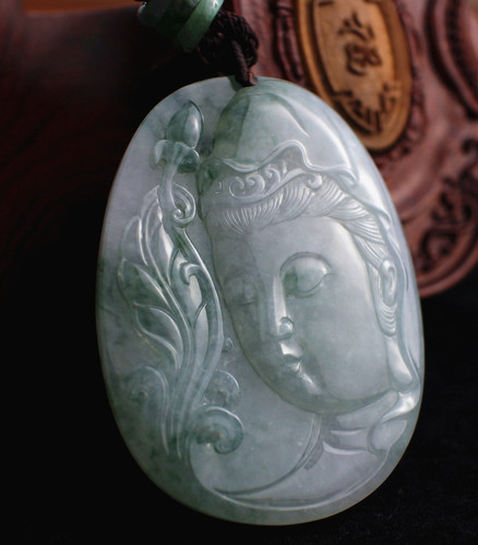 91663-大师作品 翡翠飘花观音