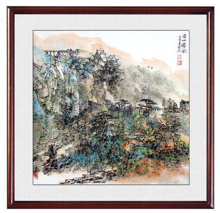青山楼阁 张志山水国画